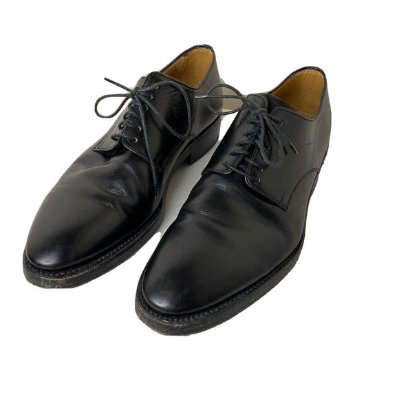 L.F. LIDFORT FOR BARNEYS NY MEN\'S BLACK LEATHER OXFORD SHOES SZ 7 MADE IN ITALY main image 4